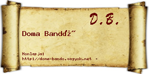 Doma Bandó névjegykártya